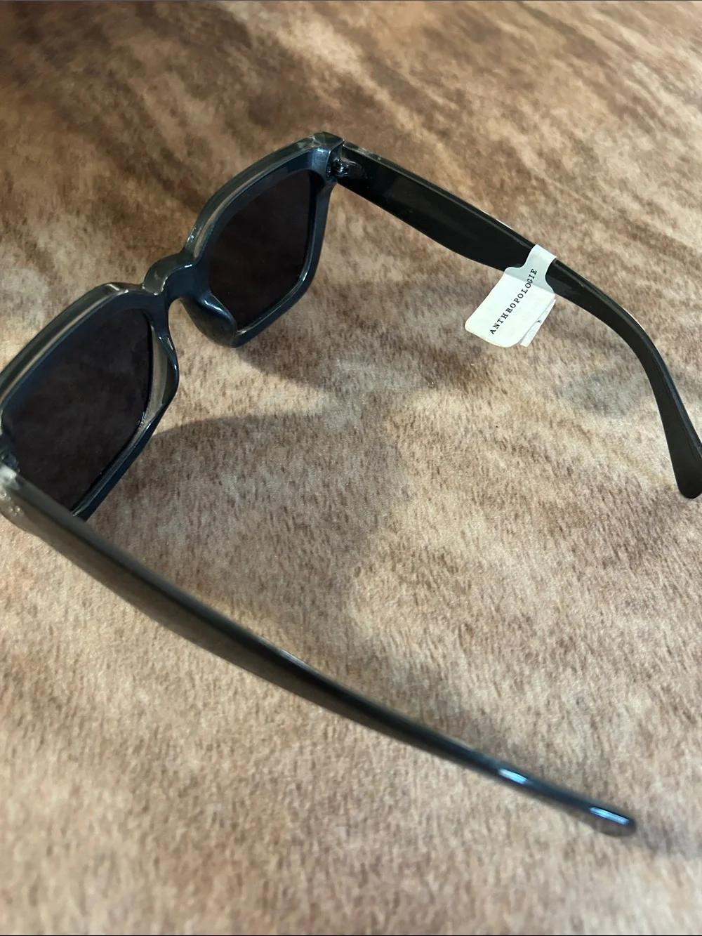 Square Retro Sunglasses in Dark Gray ANTHROPOLOGIE